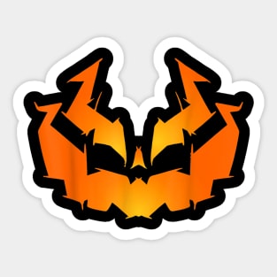 Scary Halloween Pumpkin Face Sticker